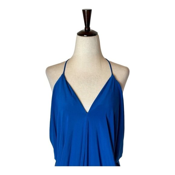 Misa Los Angeles Dress Women Medium Blue‎ Jersey Knit Racerback Domino Mini - Picture 5 of 12